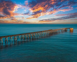 Obraz premium Aerial view of Steetley Pier at Sunrise