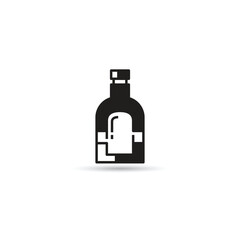 vodka bottle icon on white background