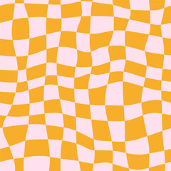 Groovy and retro boho cute checkerboard pattern