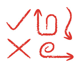 red sketch arrows symbol illustration