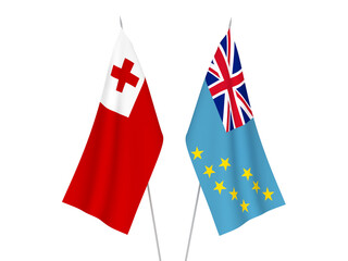 Tuvalu and Kingdom of Tonga flags