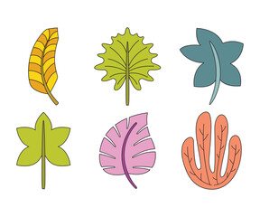 spring leaf illustration set