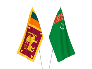 Turkmenistan and Democratic Socialist Republic of Sri Lanka flags