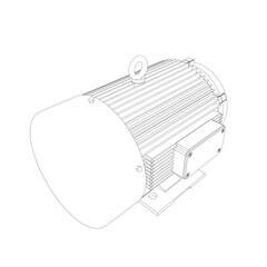 Electric motor icon on white background. Outline engine electric power. Electric contour generator motor. Vector color web icon. Creative illustration design, idea for infographics..