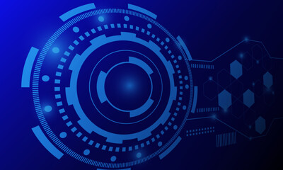 blue circle circuit technology hi tech with networking abstract background