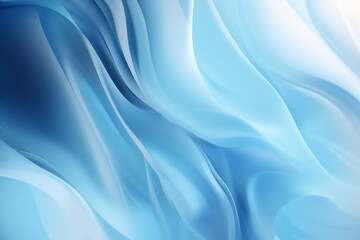 Fototapeta premium Generative ai illustration of abstract blue of big smooth chaotic wave with thin dynamic lines.