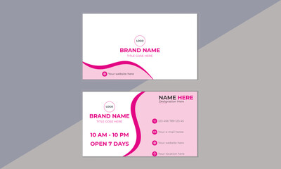 Business Card, Simple Creative Business Card Template, Personal Business Card Layout, Vector Illustration Design, Simple Flat Creative and Clean Design, Double-Sided Rectangle Size Business Card.