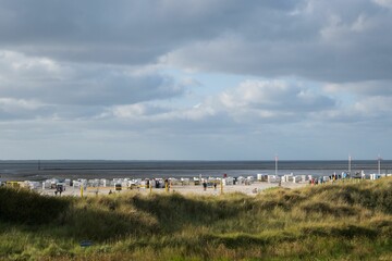Beautiful view of a beach in a cloudy day
