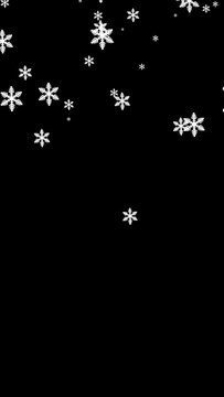 3d rendered animation of falling snowflakes on a black background