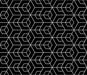 The geometric pattern with lines. Seamless vector background. White and black texture. Graphic modern pattern. Simple lattice graphic design