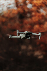 Mavic air 2 drone flying in the air autumn colours moody