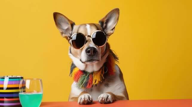 Cool dog with sunglasses