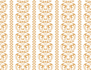 Flower geometric pattern. Seamless vector background. Gold and white ornament