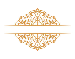 Vintage gold and white element. Graphic vector design. Damask graphic ornament.