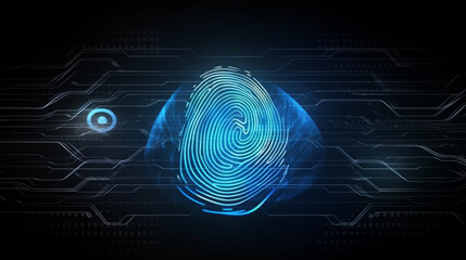 Digital finger print and security concept. Generative AI