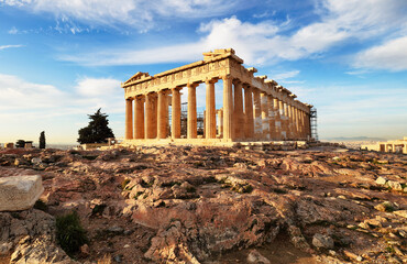 Acropolis with phanteon, Athens, Greece. Nobody - obrazy, fototapety, plakaty