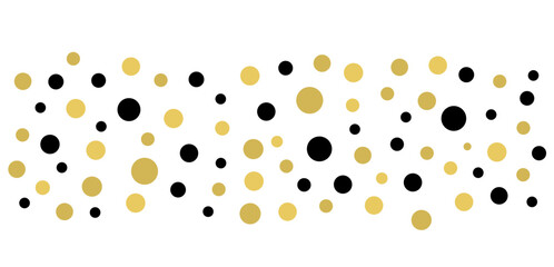 Abstract dotted border, black and gold dots background. - 607370876