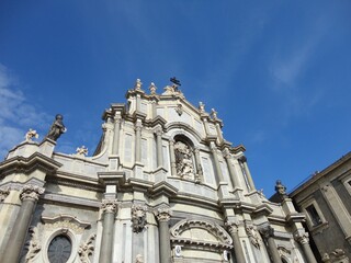 Italy, Sicily Island: Shortening and datails of Duomo of Catania.