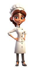 3D Cartoon Female Chef Character.
