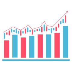 Trading graph,business graph,financial investment and growth concept