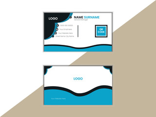 Title Double-sided creative business card template. Portrait and landscape orientation. Horizontal and vertical layout. Vector illustration