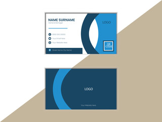 Title Double-sided creative business card template. Portrait and landscape orientation. Horizontal and vertical layout. Vector illustration	