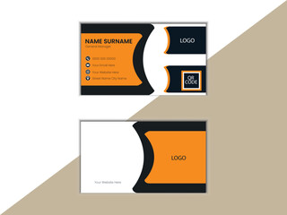 Title Double-sided creative business card template. Portrait and landscape orientation. Horizontal and vertical layout. Vector illustration	