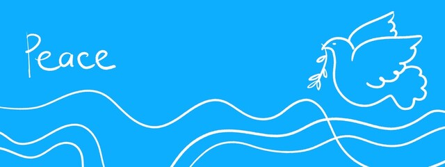 Banner azzurro colomba bianca pasquale pace libertà 