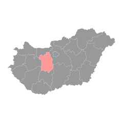Fejer county map, administrative district of Hungary. Vector illustration.
