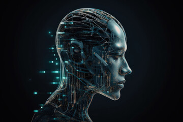 Obraz premium Unveiling the Future: Artificial Intelligence. Generative AI