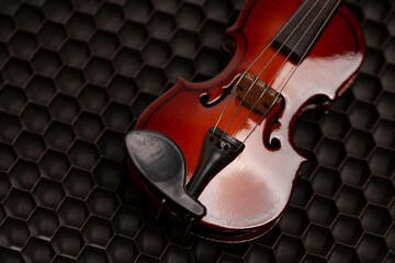 Obraz premium Classic violin on black background.