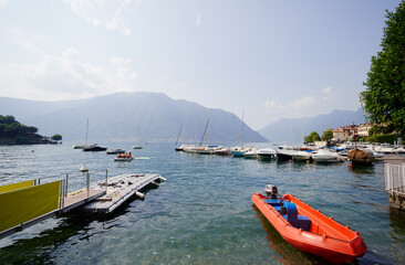 Fototapeta na wymiar Picturesque landscape with a scenic view on the Lago di Como