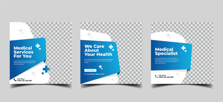 medical specialist & healthcare social media for web banner template 