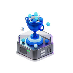 3D Technology Cup Illustration