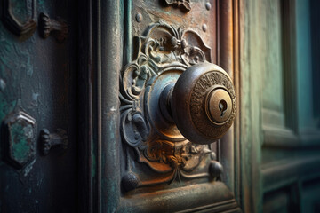 Unveil the enthralling realm of vintage door handles. Generative AI