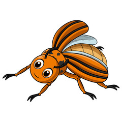 Colorado beetle cartoon on white background