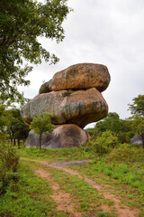 Natural balancing rocks in Epworth, outside Harare, Zimbabwe.