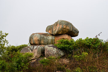 Natural balancing rocks in Epworth, outside Harare, Zimbabwe.