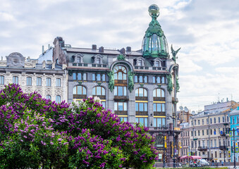 St.Petersburg, Russia - may 2023: Spring Petersburg. The famous bookstore on Nevsky Prospekt...