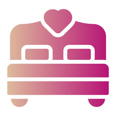 double bed gradient icon