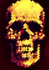 abstract background with colorful geometric pattern, skull shape