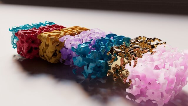 Abstract Noisy Blocks  In A Row Composition.