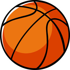 Doodle illustration of a basket ball in transparent PNG file