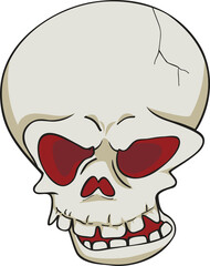 Cartoon illustration of a skull in transparent PNG file