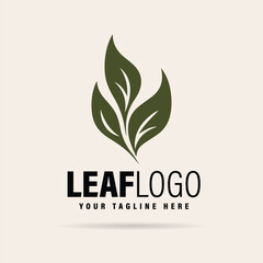 Leaf Logo Design Minimal Modern Leaf Logo Vector