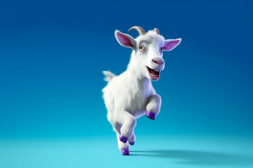 Pixar style cute charming white goat - ai generative
