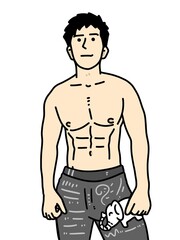 Fototapeta premium cute man cartoon on white background