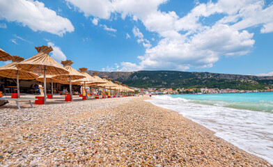 Strand in Baska, Insel Krk, Kroatien