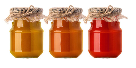 Three jars of jam and honey