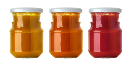 Three jars of jam and honey